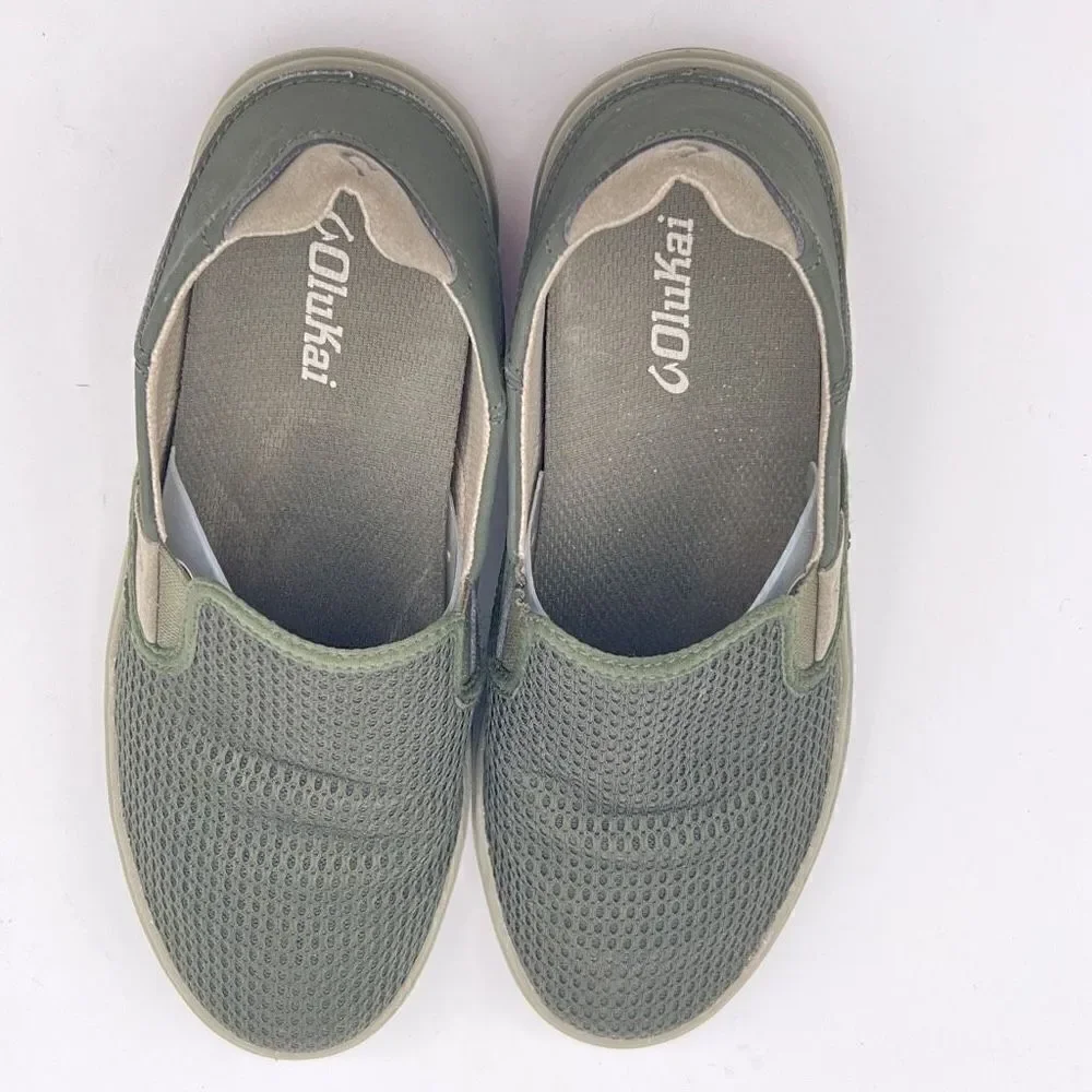 OLUKAI Laeahi Slip-On Shoes Sneakers NORI Nori Green Men’s 8